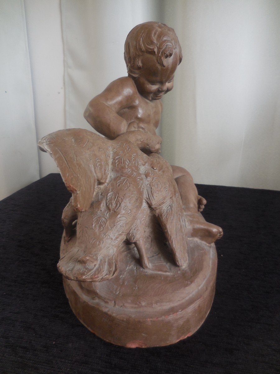 Terracotta Sculpture Bacchus And Jupiter XIXe-photo-2