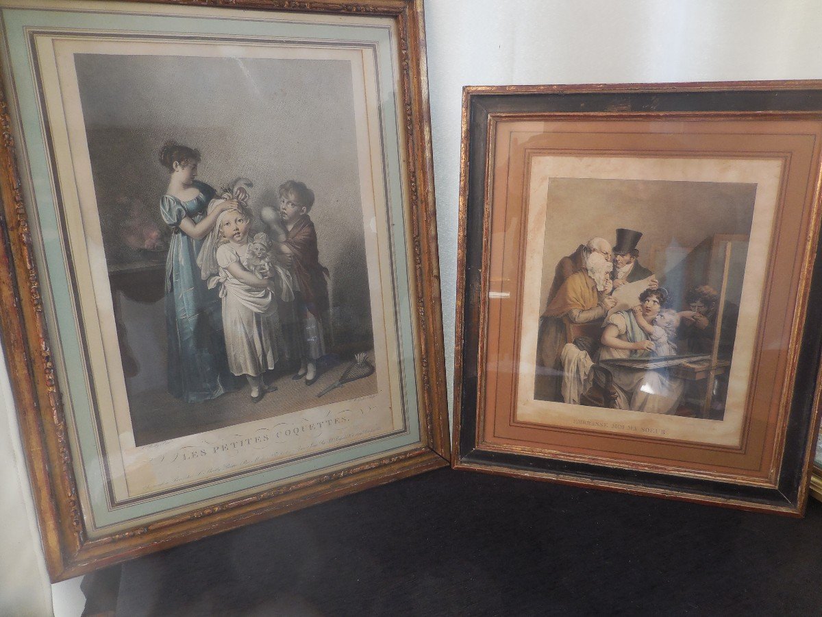 Set Of Two Prints By Louis L.boilly Early Nineteenth Time Original Frames