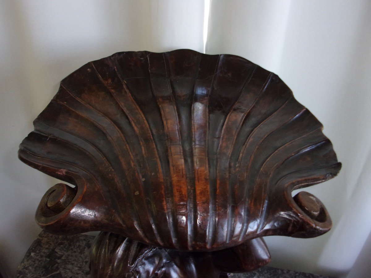 Tabouret Vénitien Au Nubien Bois Sculpté époque XIX-photo-3