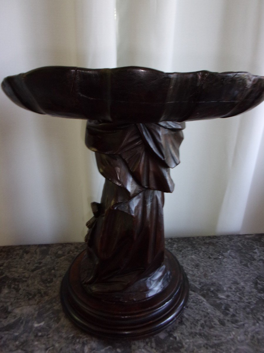 Tabouret Vénitien Au Nubien Bois Sculpté époque XIX-photo-6