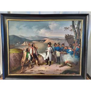 French School Early Nineteenth Napoleon Scene H/c 70x55