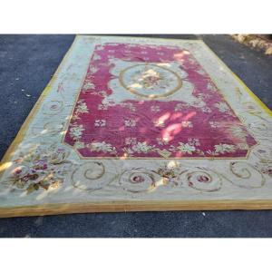 Important Aubusson Carpet Napoleon III Period 19th Century 450x305cm