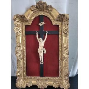 Christ Crucifix Gilded Wood Regency Period Early 18th Century H60cm