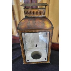 Grande lanterne de hall tole peinte époque  début du XIXe siècleH50 