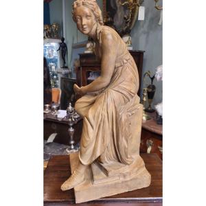 Terracotta Sculpture "the Comedy" Sv Lcvasse 