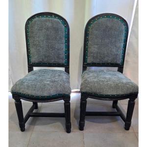 Paire de chaises "ENDEUILLÉES " estampillées NADAL L AINE époque Louis XVI