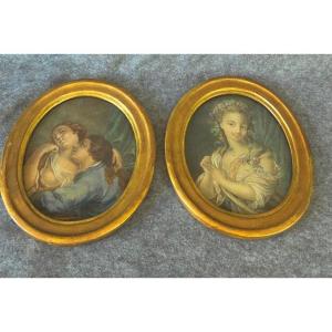 18th-century French School: Pair Of Gouaches