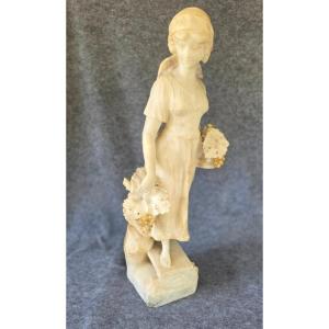 Sculpture marbre" La vendange " fin XIXe H 61cm