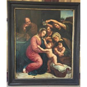 17th/18th-century French School: *the Holy Family* (historical Painting)
