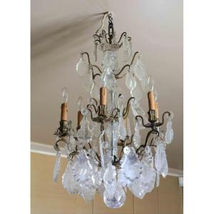 Lustre a cristaux Louis XV époque XIXe siècle