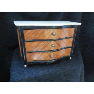 Miniature Rosewood Marquetry Commode Nineteenth Century