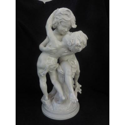 Important Porcelain Group Capodimonte Sg Madrassi Around 1900 Ht 59cm