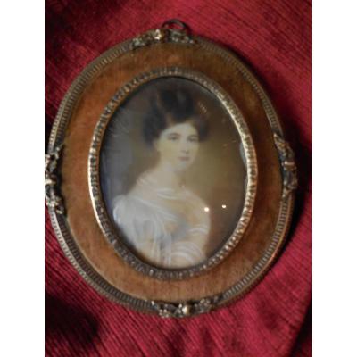 Miniature On Ivory Gouache Signed Passot (1797-1875) XIXth