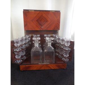 Liquor Cellar Marquetry Of Rosewood Crystal Nineteenth Time Tbe