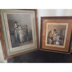 Set Of Two Prints By Louis L.boilly Early Nineteenth Time Original Frames
