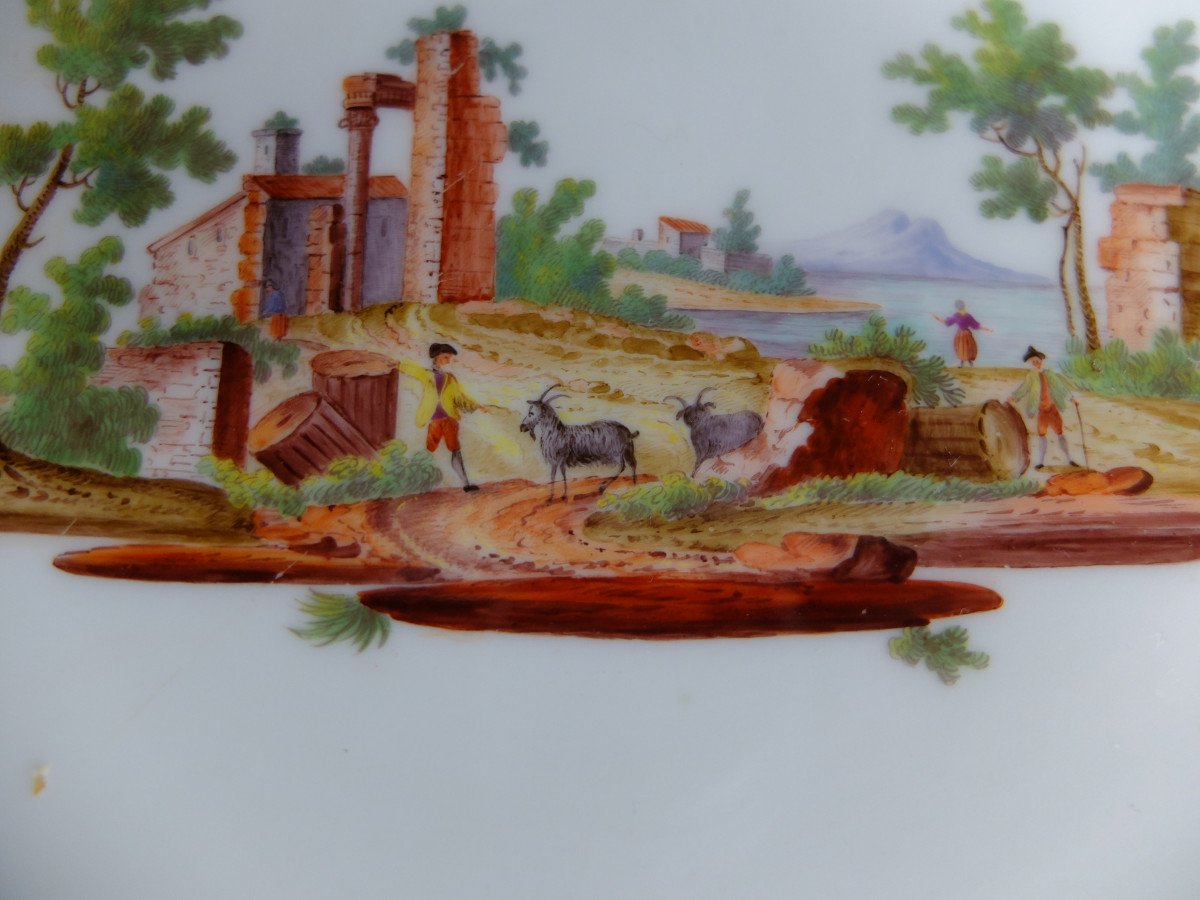 Niderviller 18ème Siècle, Plat En Porcelaine Décors De Paysages-photo-2