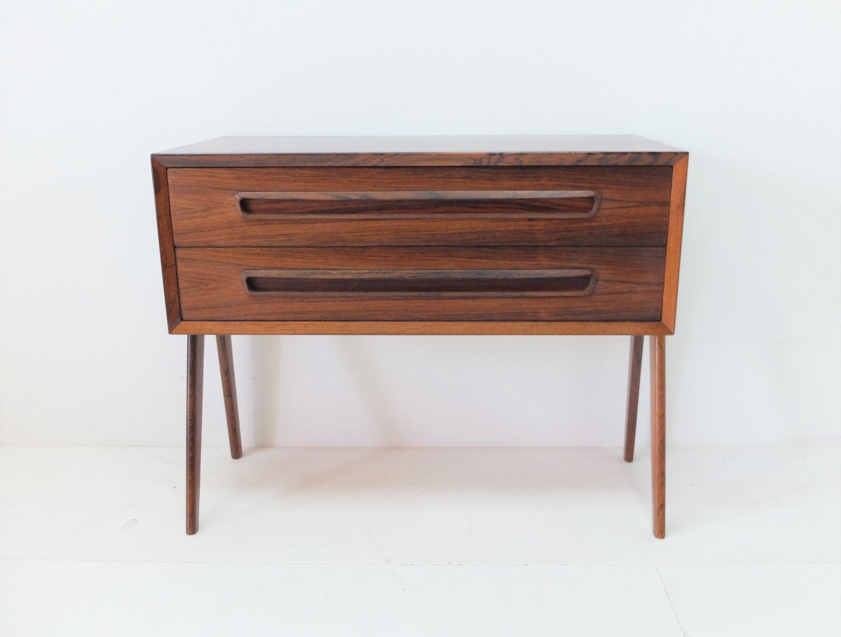 Small Scandinavian Chest Of Drawers In Rosewood, 1960s-photo-1