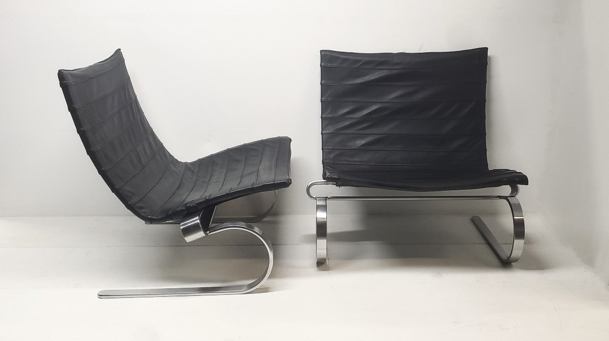 Poul Kjaerholm, Pair Of Pk20 Low Chairs, Kold Christensen Edition