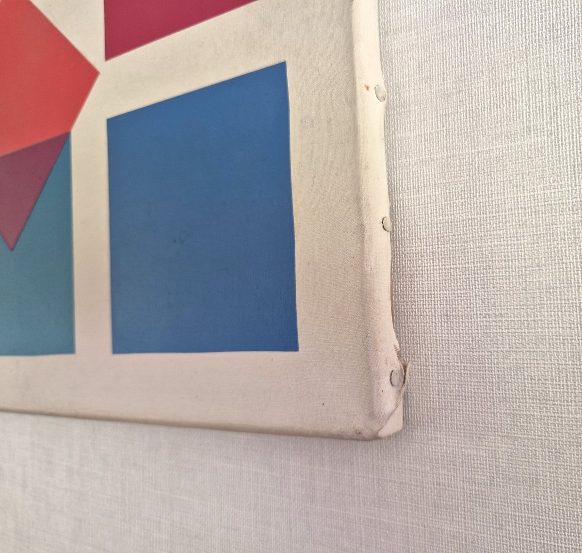 Belser Frédéric, Suisse né à Genève en 1929, HST abstraction géométrique-photo-2