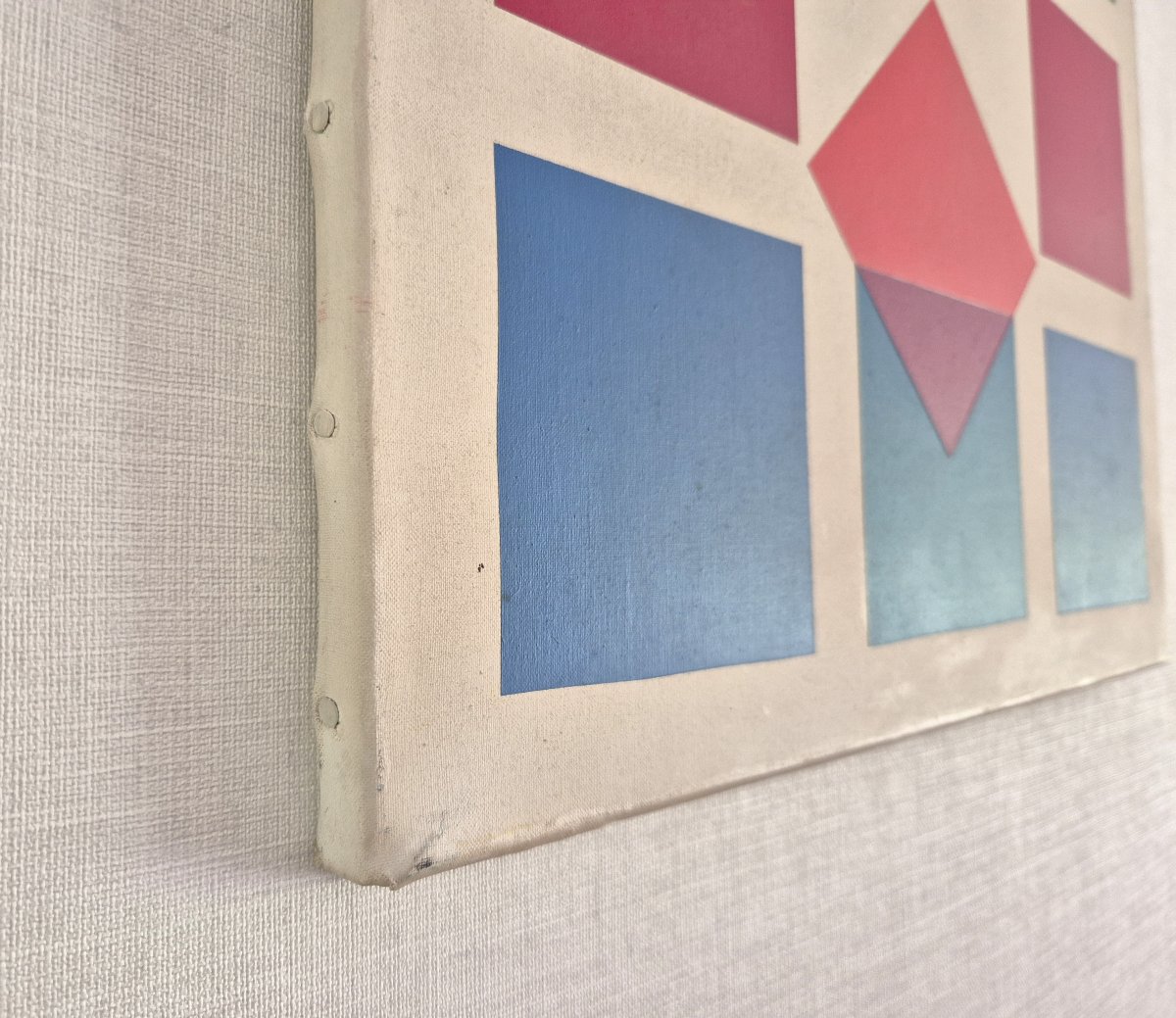 Belser Frédéric, Suisse né à Genève en 1929, HST abstraction géométrique-photo-3