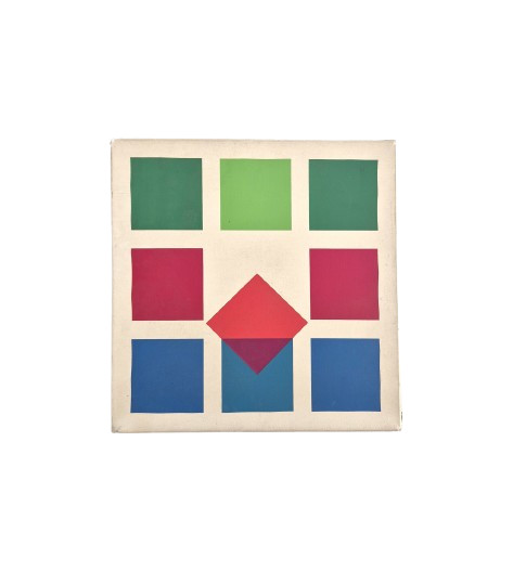 Belser Frédéric, Suisse né à Genève en 1929, HST abstraction géométrique