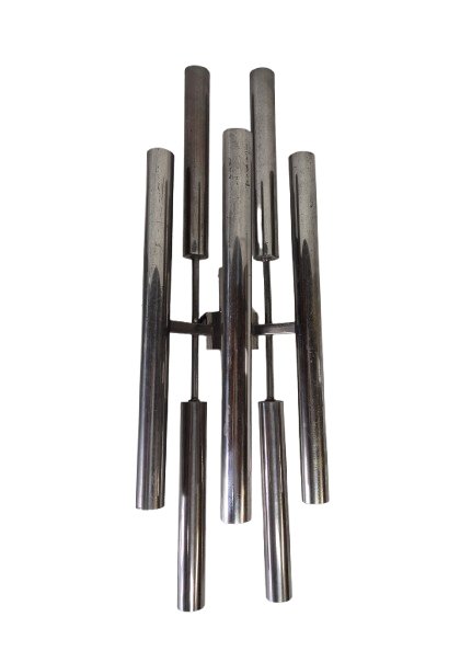 3 grandes appliques en laiton nickelé, 1960.-photo-3