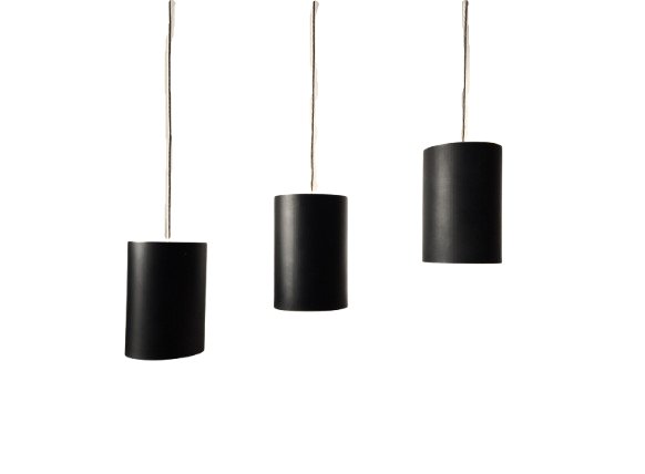 6 Louis Poulsen "pipe" Pendant Lights, 1960s, Lacquered Steel-photo-4