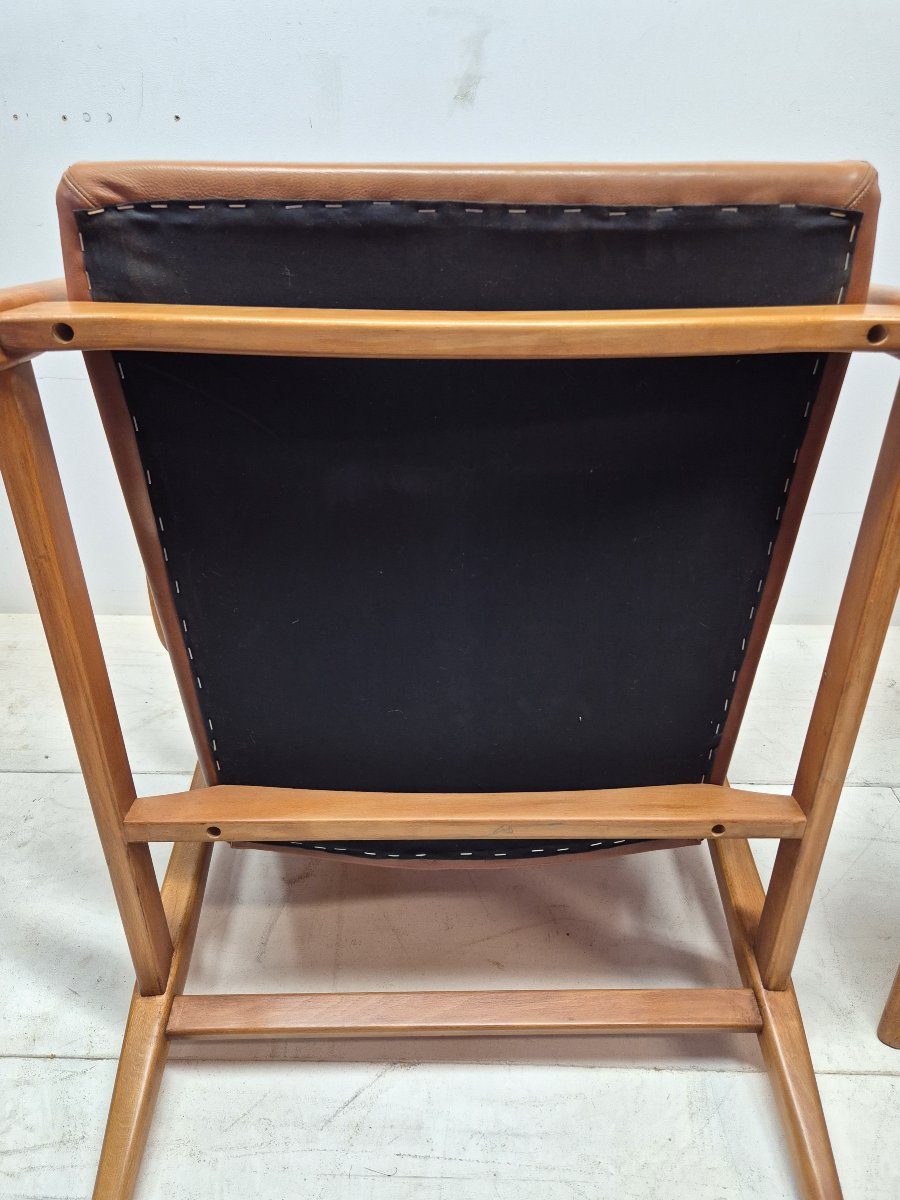 Paire de fauteuils scandinave attribuée à Axel Larsson, vers 1960-photo-3