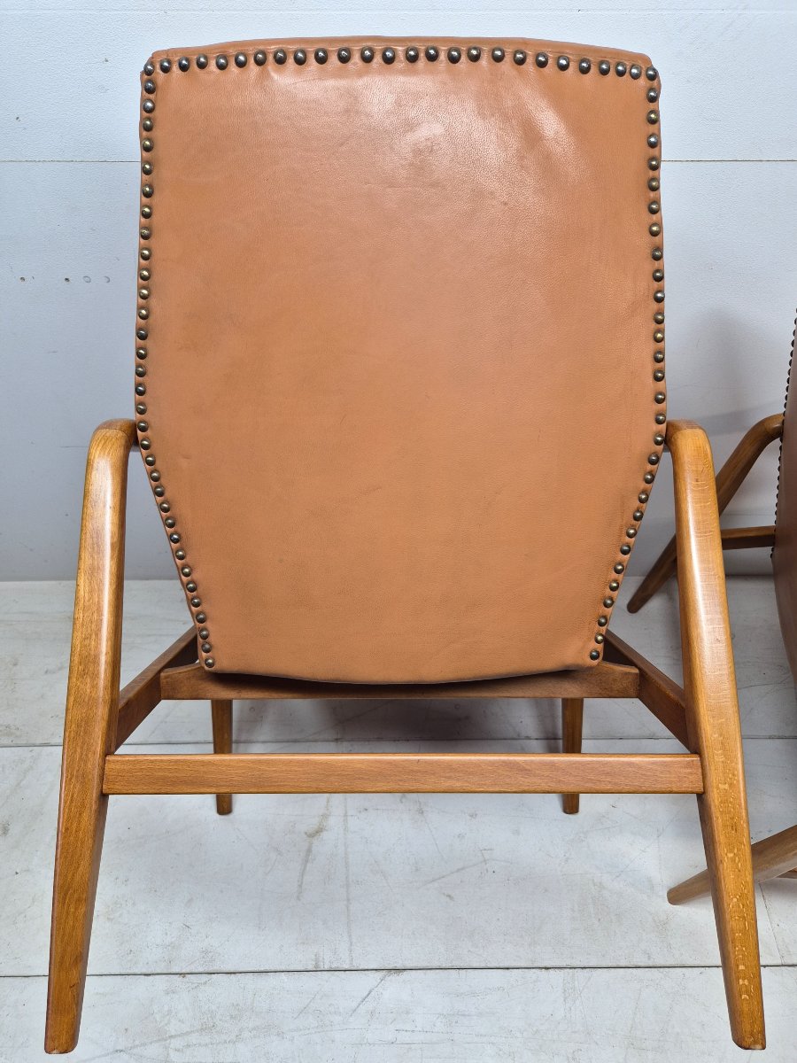 Paire de fauteuils scandinave attribuée à Axel Larsson, vers 1960-photo-5