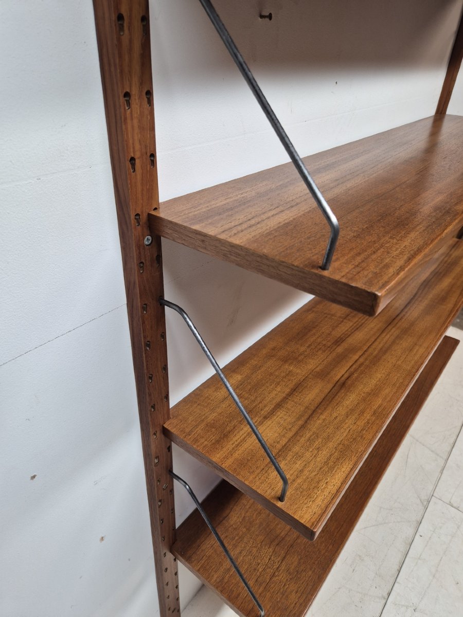 Teak Shelving System, Marked Made In Denmark, 1960-photo-3