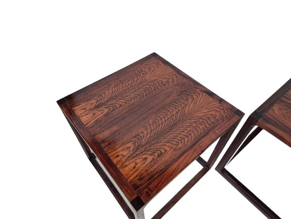 Pair Of Scandinavian Rosewood Side Tables, Kai Kristiansen 1960-photo-2