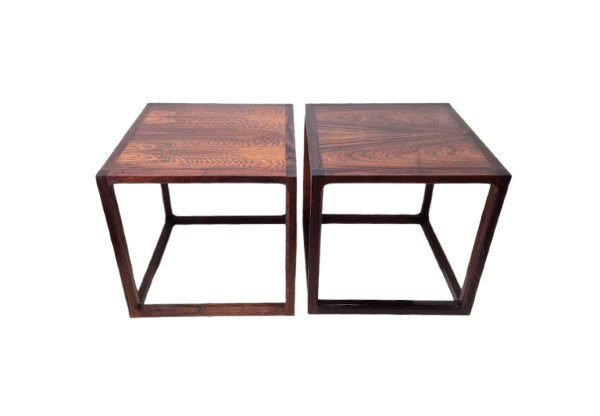 Pair Of Scandinavian Rosewood Side Tables, Kai Kristiansen 1960-photo-4