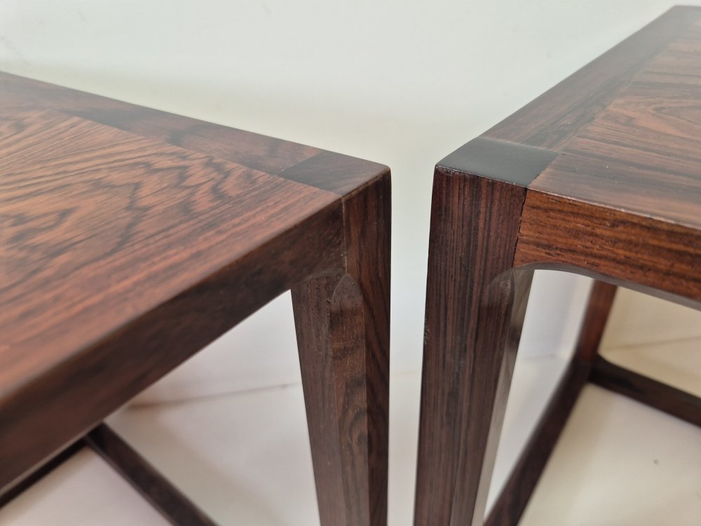 Pair Of Scandinavian Rosewood Side Tables, Kai Kristiansen 1960-photo-2