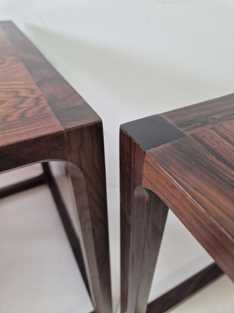 Pair Of Scandinavian Rosewood Side Tables, Kai Kristiansen 1960-photo-3