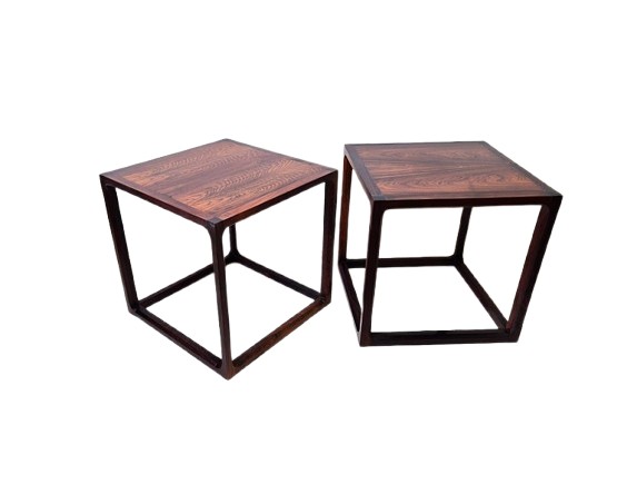 Pair Of Scandinavian Rosewood Side Tables, Kai Kristiansen 1960