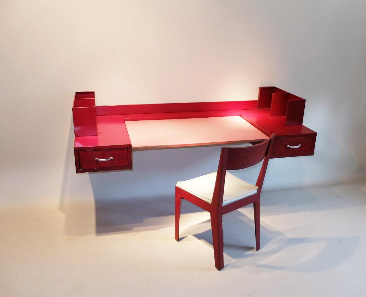 Jean Prouvé And Jules Leleu, Office And Its Chair-photo-2