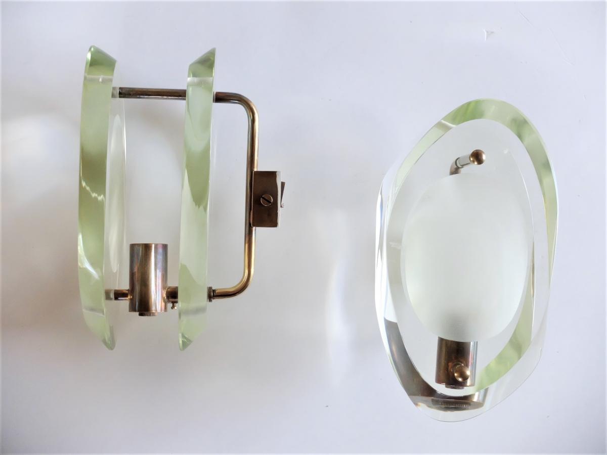 Paire d'Appliques Micro Max Ingrand Pour Fontana Arte 1961, Mod. 2093-photo-3