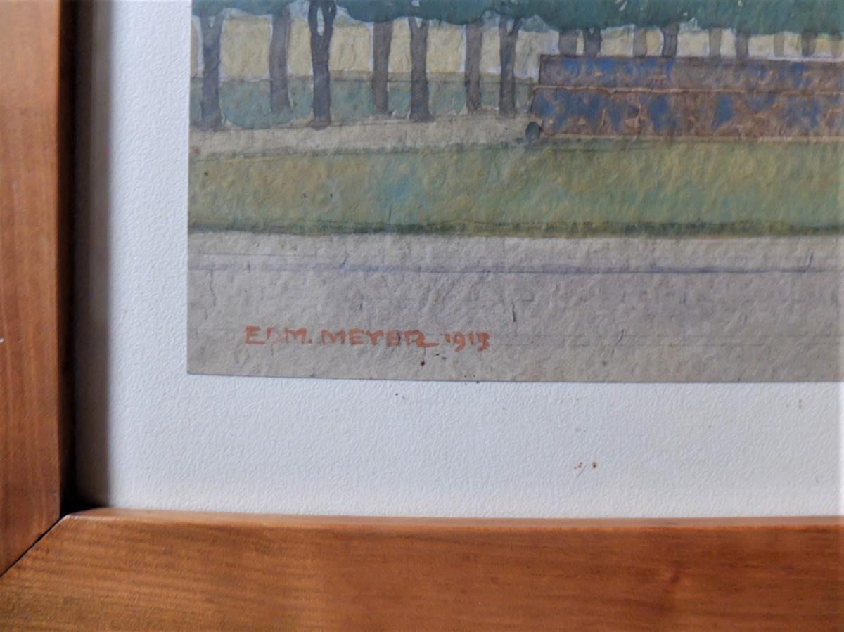 à Saisir!! Dessin d'Architecte Daté Et Signé, Edm Meyer 1913-photo-2