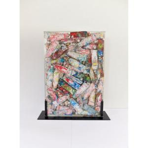 Arman, Stele Of Paint Tubes In Resin.