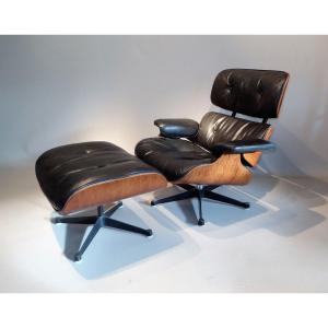 Lounge Chair Et Son Ottoman Eames, Mobilier International, Datés De 1971