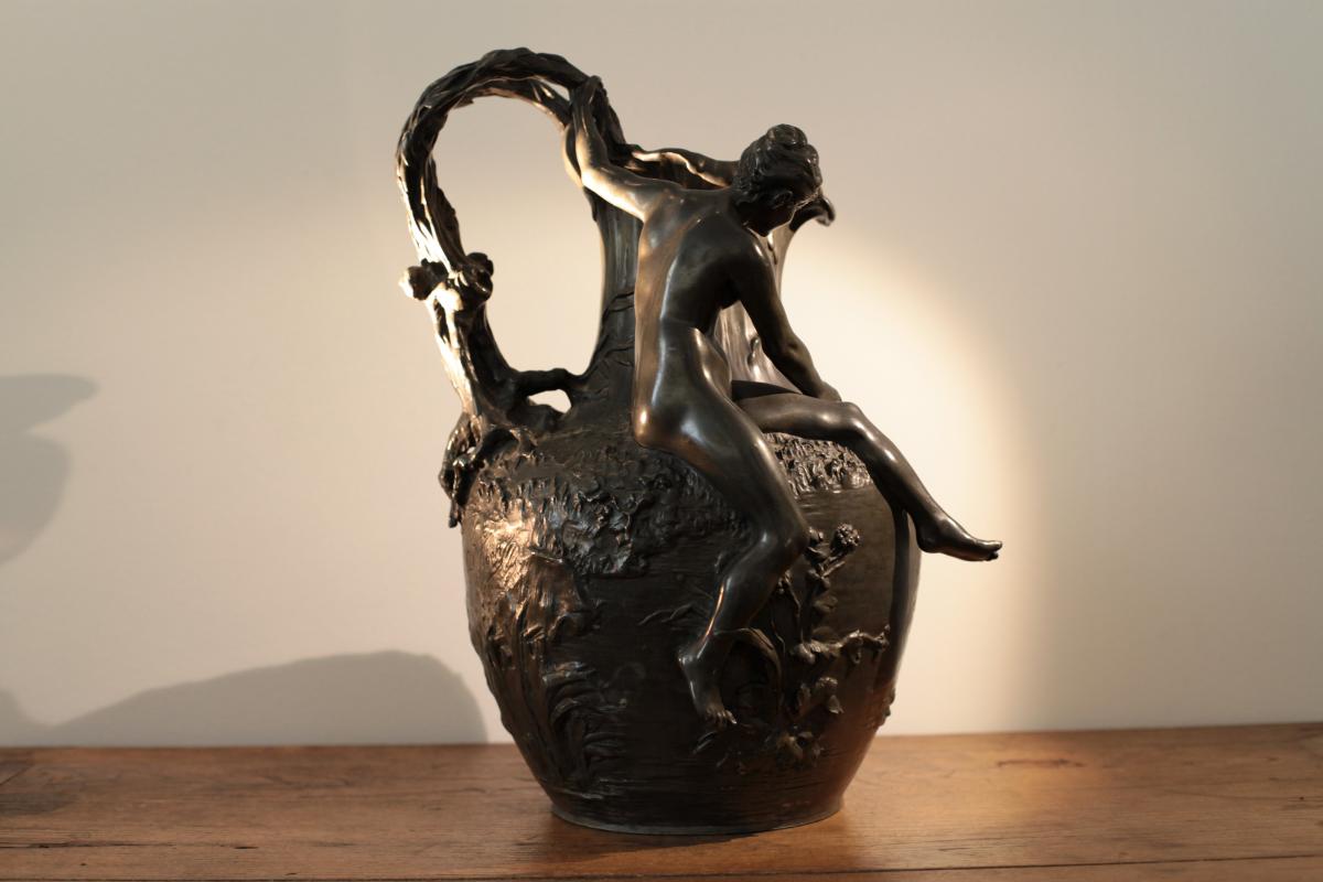 Vase De Alexandre Vibert "la Pêche Au Filet"