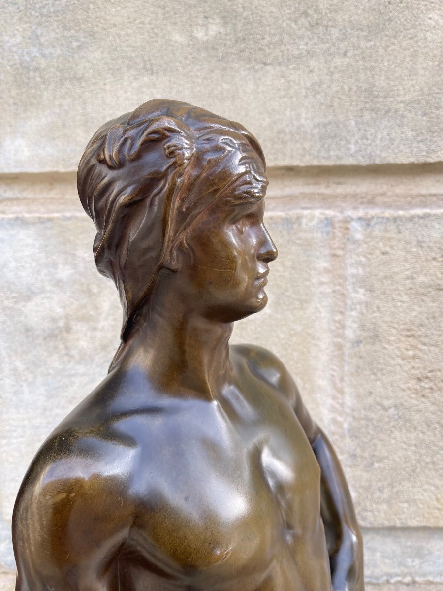 Sculpture En Bronze “ David Avant Le Combat “ d'Antonin Mercié-photo-2