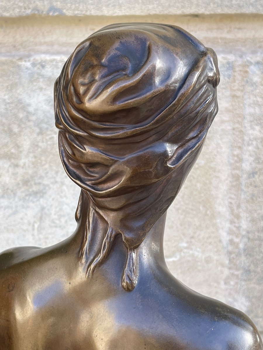 Sculpture En Bronze “ David Avant Le Combat “ d'Antonin Mercié-photo-3