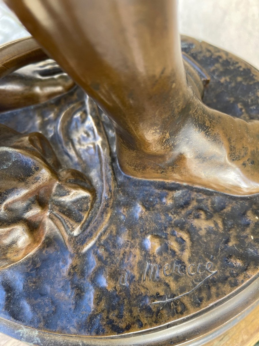 Sculpture En Bronze “ David Avant Le Combat “ d'Antonin Mercié-photo-6