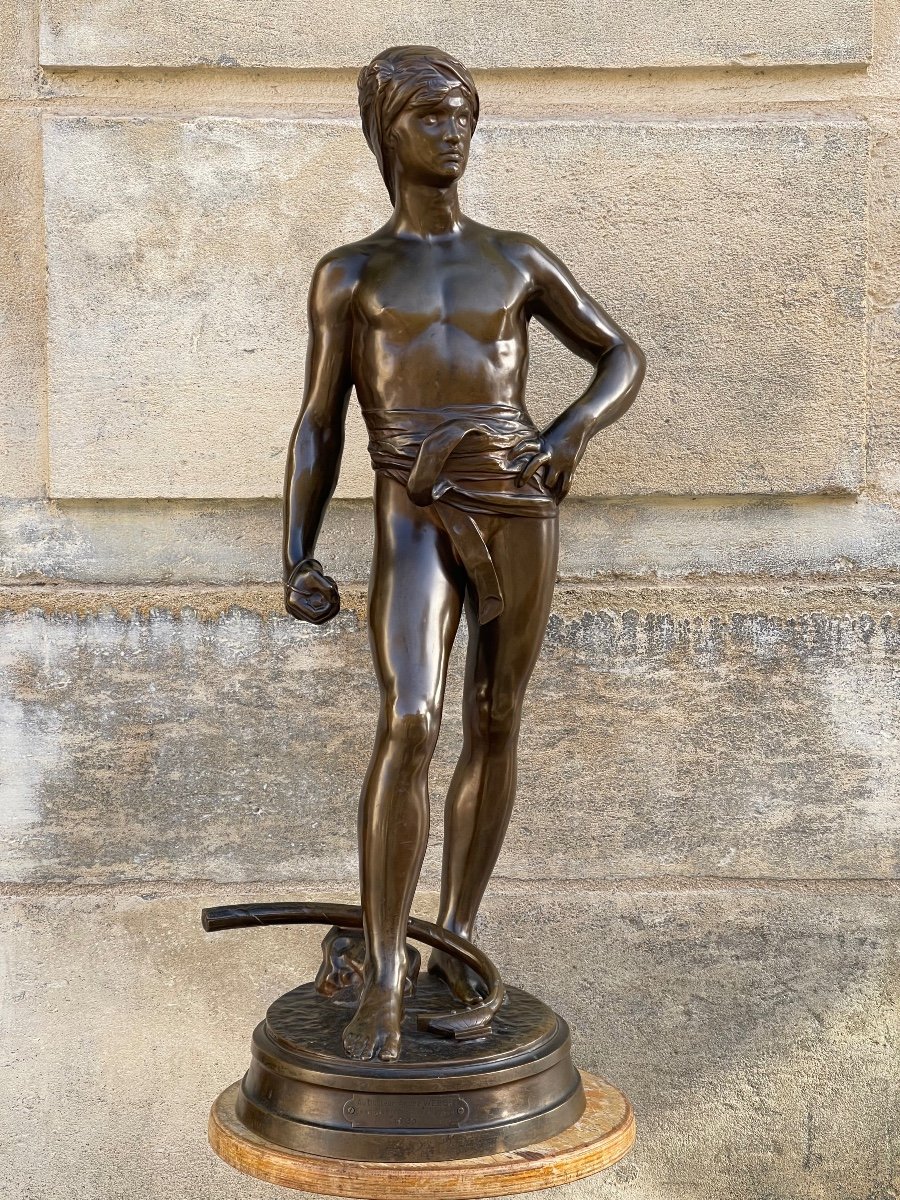 Sculpture En Bronze “ David Avant Le Combat “ d'Antonin Mercié
