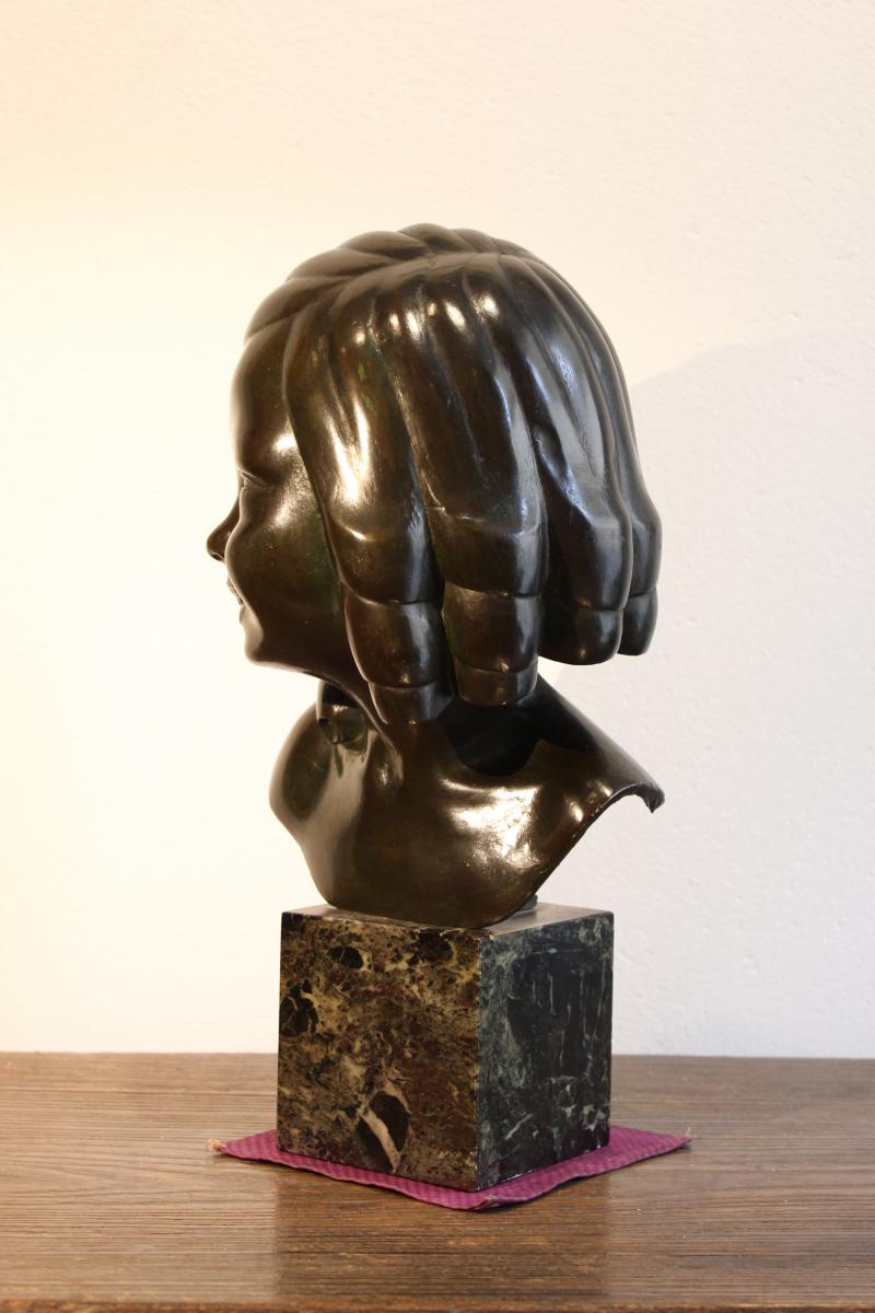  Buste de fillette en bronze-photo-3