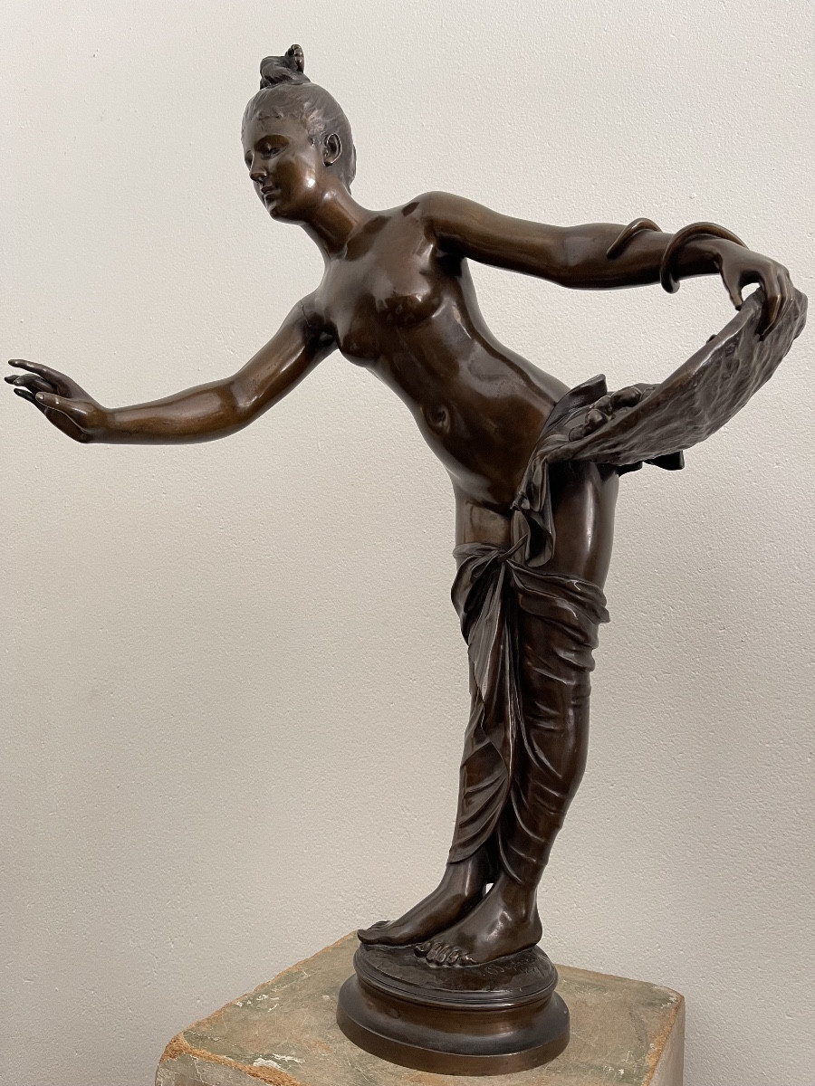 Large Sculpture Of Deplechin " Eve In The Garden Of Eden"-photo-4