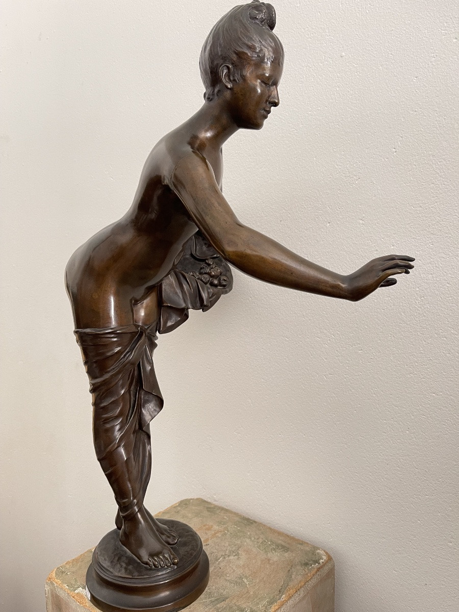 Large Sculpture Of Deplechin " Eve In The Garden Of Eden"-photo-6