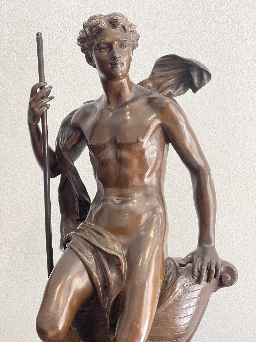 Grand bronze de Gaudez "Le commerce"-photo-2
