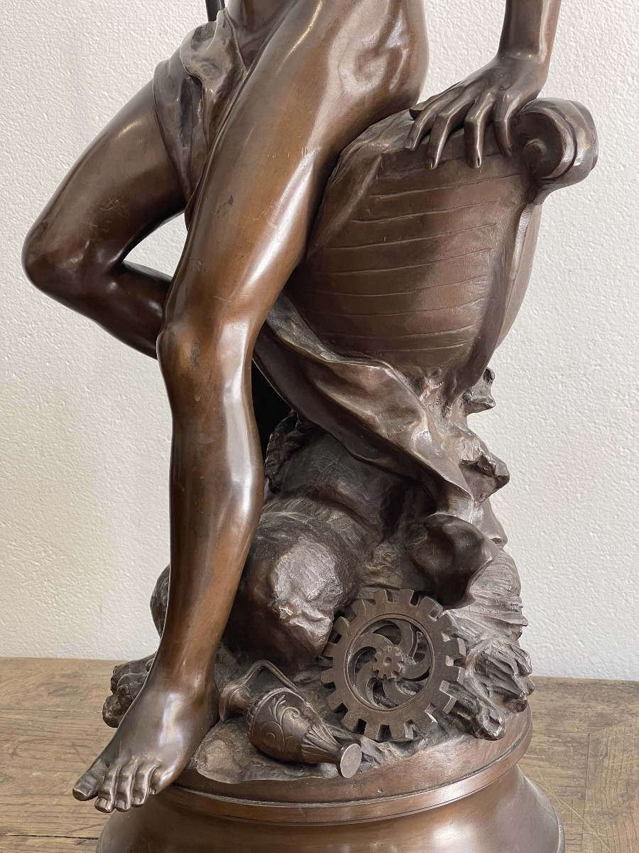 Grand bronze de Gaudez "Le commerce"-photo-4